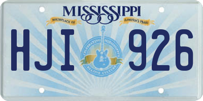 MS license plate HJI926