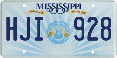 MS license plate HJI928
