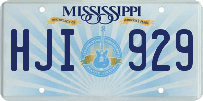 MS license plate HJI929