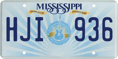 MS license plate HJI936