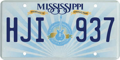 MS license plate HJI937