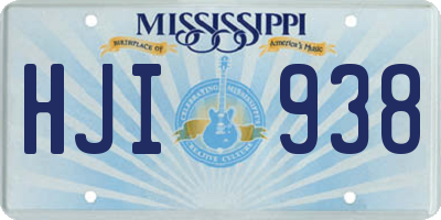 MS license plate HJI938