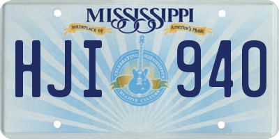 MS license plate HJI940
