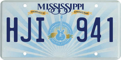 MS license plate HJI941