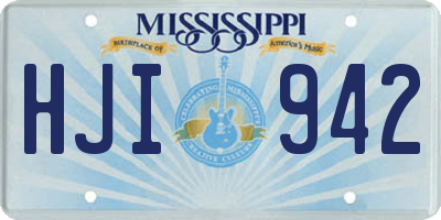 MS license plate HJI942