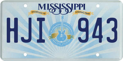 MS license plate HJI943