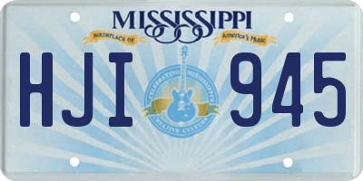 MS license plate HJI945