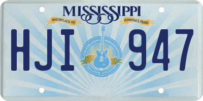 MS license plate HJI947