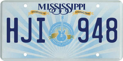 MS license plate HJI948