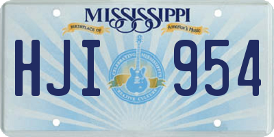 MS license plate HJI954