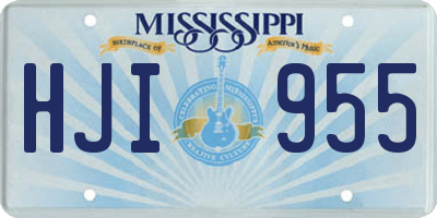 MS license plate HJI955