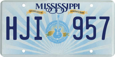 MS license plate HJI957