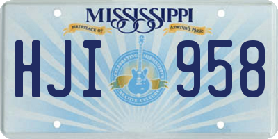 MS license plate HJI958