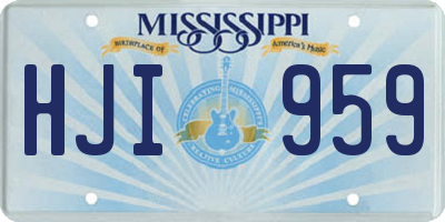 MS license plate HJI959