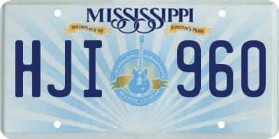 MS license plate HJI960