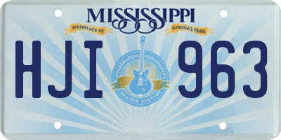 MS license plate HJI963