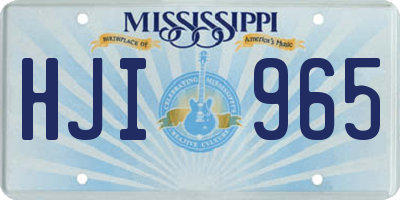 MS license plate HJI965