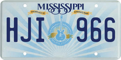 MS license plate HJI966