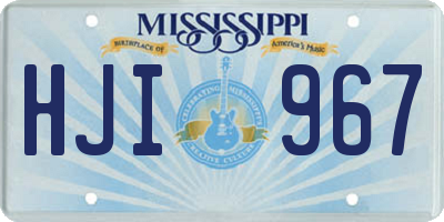 MS license plate HJI967