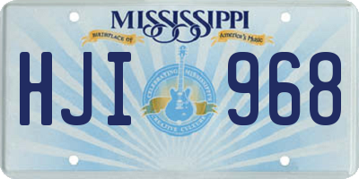 MS license plate HJI968