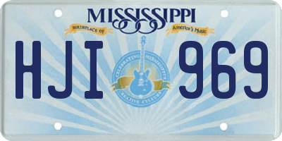 MS license plate HJI969