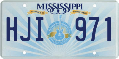 MS license plate HJI971