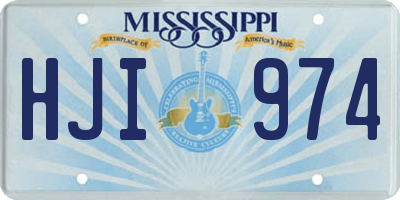 MS license plate HJI974