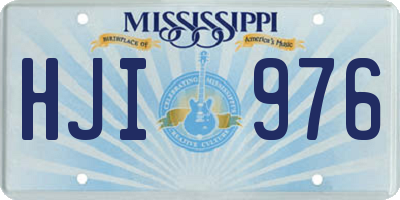 MS license plate HJI976
