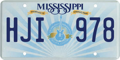 MS license plate HJI978