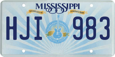 MS license plate HJI983