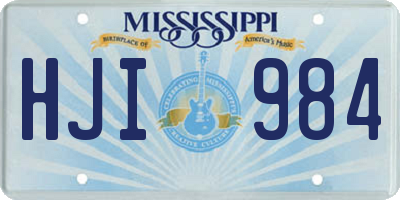 MS license plate HJI984