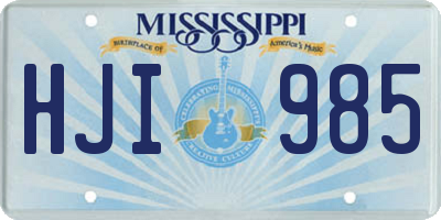 MS license plate HJI985