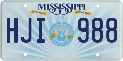 MS license plate HJI988
