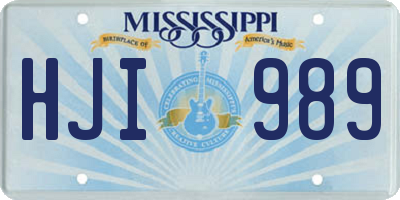 MS license plate HJI989
