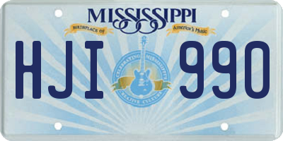 MS license plate HJI990