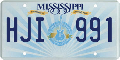 MS license plate HJI991