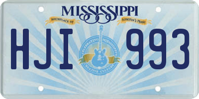 MS license plate HJI993