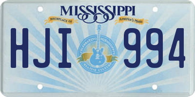 MS license plate HJI994