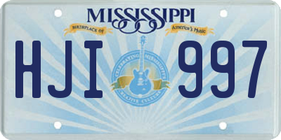 MS license plate HJI997