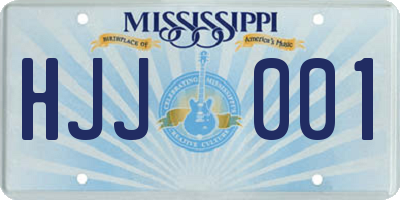 MS license plate HJJ001