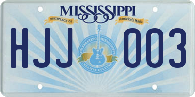 MS license plate HJJ003