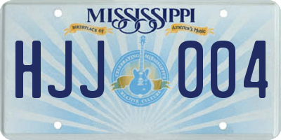 MS license plate HJJ004