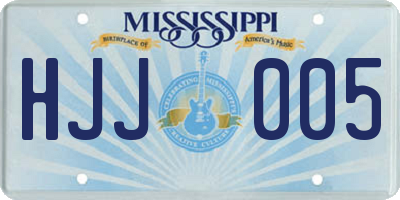 MS license plate HJJ005