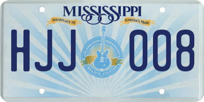 MS license plate HJJ008