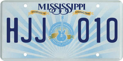 MS license plate HJJ010