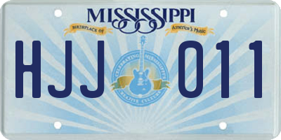 MS license plate HJJ011