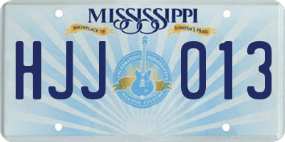 MS license plate HJJ013
