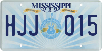 MS license plate HJJ015
