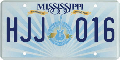 MS license plate HJJ016
