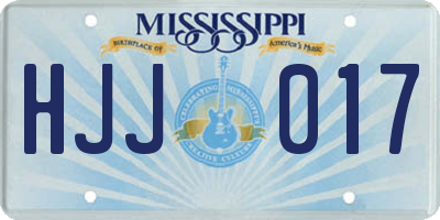 MS license plate HJJ017